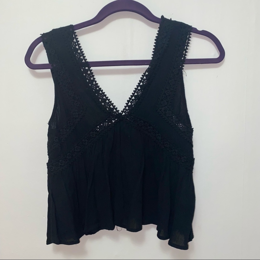 Cute black top with lace design